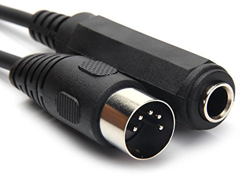 SiYear 6.35mm Female 1/4 TRS to DIN 5 Pin MIDI Cable Adapter for Speaker, Amplifier, Mixer to MIDI Keyboard, Synthesizer and Guitar Connection (30 cm)