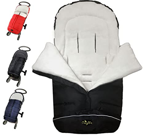 CozyMe 3 in 1 Winter Outdoor Tour Toddler Universal Stroller Sleeping Bag, Waterproof Footmuff, Length/Height/Temperature Adjustable Baby Bunting Bag, Black