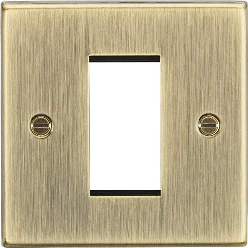 Knightsbridge CS1GAB Square Edge Antique Brass 1G Modular Faceplate, 230 V