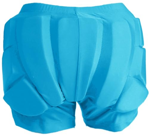 Reomoto Kids Hip Protection Pads Shorts - EVA 3D Padded Hip Bone Protection Pants for Teenagers (Blue, M)