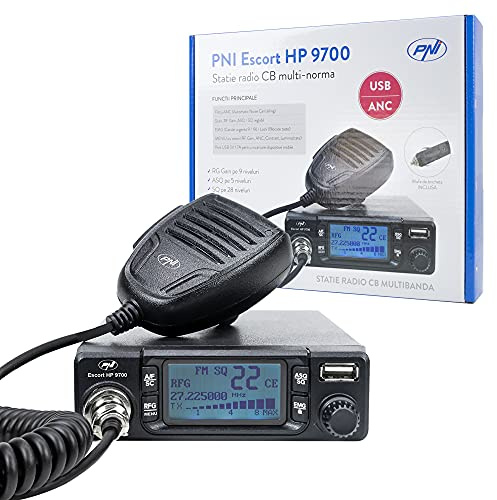 Radio CB PNI Escort HP 9700 USB, ANC, ASQ, Fuente de alimentación 12V / 24V, Enchufe para Encendedor Incluido