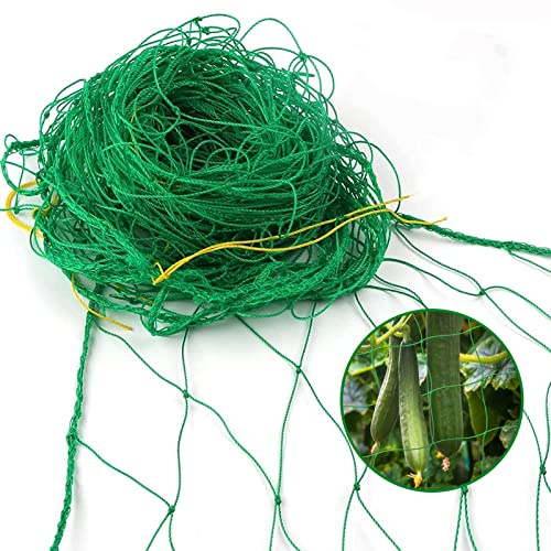 jiuzcare Red de Enrejado 1,8 x 1,8 m Verde, Malla para Entutorar de Nylon para Plantas Trepadoras, Pepinos y Tomates, para Jardín, Huerto e Invernadero con Malla de 10 x 10 cm, 1 Unidad para Exterior