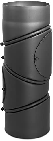 LANZZAS Ofenrohr Multibogen - Ø 150 mm - Farbe: gussgrau | Rauchrohr 4-fach Bogen 0° - 135° mit Tür