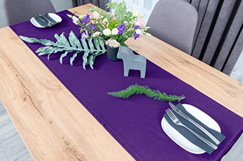 NIBLO Tischdecke Tischläufer Tischtuch Tischwäsche Tischdekoration Tafeltuch (Violett, Tischläufer - 40 x 120 cm)