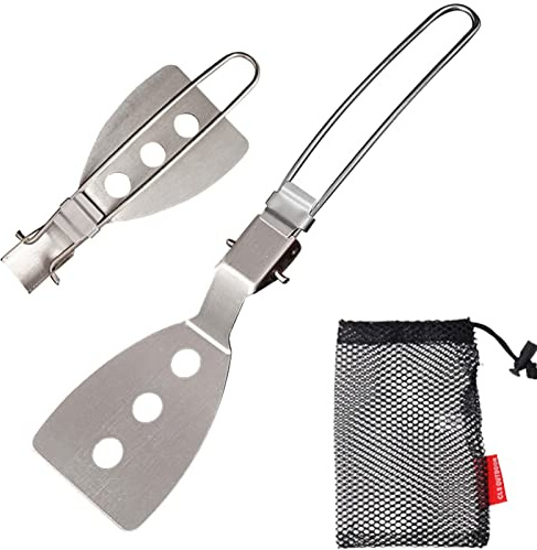 Abbto Volteador Plegable | Mini espátula para Hornear | Espátula de metal Vajilla de Picnic espátula de viaje utensilios de cocina antiadherentes resistentes al calor para crepes hamburguesas