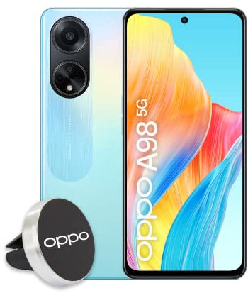 OPPO A98 5G Smartphone, Tripla Fotocamera 64MP, Selfie 32 MP, Display 6.72” 120HZ LDC FHD+, 5000mAh, RAM 8, Esp 4GB/6GB/8GB + ROM 256GB, esp 1TB, IPX4, Supporto Auto, Versione Italia, Dreamy Blue
