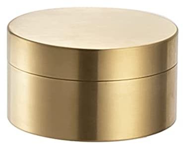 QTANZIQI Round Jewelry Organizer Box - Liten förvaringsbehållare för smycken, medicin och te - Lufttät förvaringsburk för sovrumstillbehör (3,9 cm)
