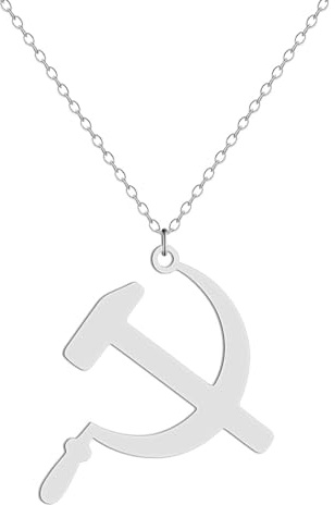 Hammare och skära hängsmycke halsband för kvinnor flickor rostfritt stål ihålig charm halskedja smycken gåva