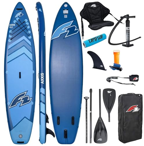 Campsup SUP F2 AXXIS 12'2 Combo DUNKEL BLAU + Floater Aufblasbares Stand Up Paddle Board | 372x86x15 cm | Surfboard für Einsteiger & Fortgeschrittene mit zubehör | Tragkraft bis 180 Kg