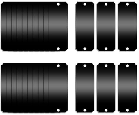Ruimou 30 placas de identificación grabadas con láser, etiquetas en blanco para hacer bricolaje, esquina con muescas (negro)