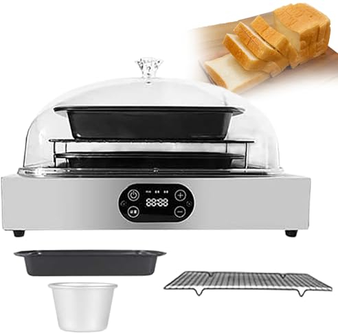 forplubossmmp Cassetta di Lievitazione Elettrica per Pasta di Pane | Macchina per La Fermentazione del Pane con 1 Vassoio per Pasta, 1 Griglia, 1 Tazza d'Acqua | Finestra Trasparente E Visibile