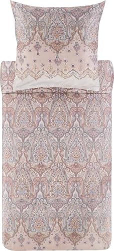 Bassetti ISOLABELLA Bettwäsche + 1 Kissenhülle aus 100% Baumwollsatin in der Farbe Beige 41, Maße: 135x200 + 1 K 80x80 cm - 9329902
