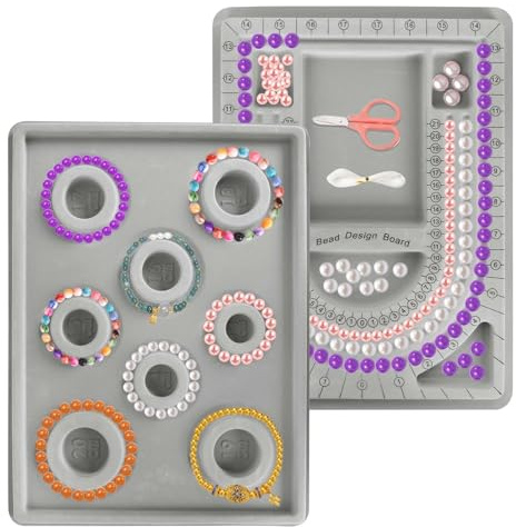 Disnace 2 Stück Perlenbretter für Schmuckherstellung, Halskette und Armband Design Board, Design Platte für Perlen, Halskette/Armband Design Platte, Bead Design Brett für Perlendesign Perlenbrett