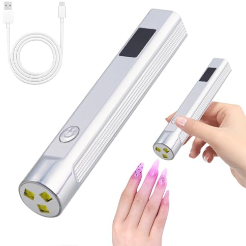 GZMAYUEN Lampada UV Unghie Gel Mini Lampada UV Unghie per Unghie 9W Lampada Portatile Led Unghie Colore Argento