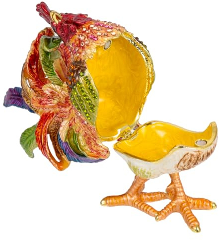 BESTYASH Boîte Plantes Poulet Tulipe Vie Couvercle Plat Petit Décor D'oiseau Salle Décoration Conteneurs Organisateurs Fr Cas Coopérative Mini Collation Bibelot Artificiel Émail Colorful