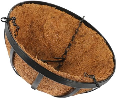 Garneck Maceta Colgante De Hierro y Fibra Natural para Plantas De Interior y Exterior, Cesta Colgante Pequeña para Jardín, Balcón o Sala De Estar, Decoración Resistente y Natural