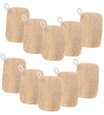 iplusmile 10pcs Natural Loofah Dishwashing Sponges Scrubbers Scratch Gentle Cleaner for Dishes Pots and Pans