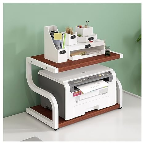 AZHKJKZH Drucker Tisch 2-stufiger Kleiner Druckerständer, Desktop-Druckerständer-Organizer Für Faxgerät, Scanner, Dateien, Druckertisch Schreibtischregal(B,50 * 32 * 37cm)