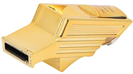 Dpofirs Professional ABS Resin Domarvisselpipa med Avtagbart Metallringspänne för Fotboll, Basket, Volleyboll, Giftfritt Material, Lämplig för inomhus- och Utomhusbruk (Guld)
