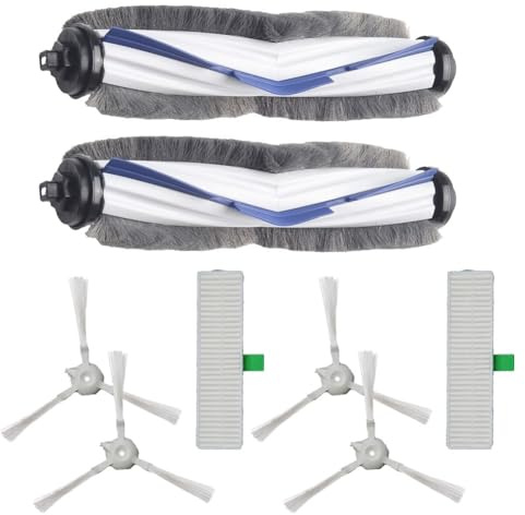 Tidevib Seitenbürste und Filter Kit für Roventa ZR740003, kompatibel mit Explorer 60, RR7427, RR7447 Roboterstaubsauger, 2 Filter + 4 Seitenbürsten + 2 Rollbürsten