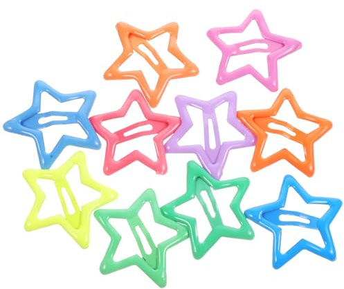HAMPPLIES Lot de 10 Pinces à Cheveux pour Filles en Métal Forme Étoile, Adorables et Non Douloureuses, pour Garçon et Filles et Usage Partagé Couleur Aléatoire