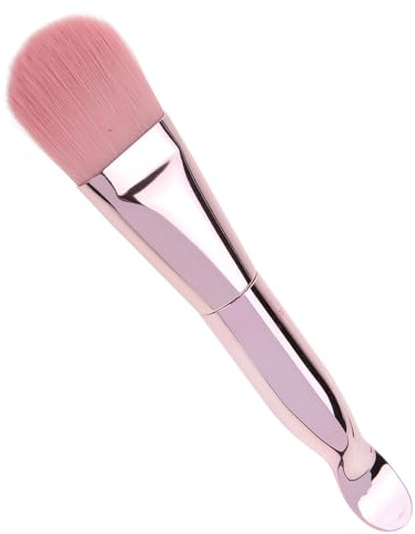 PACKOVE Cepillo Aplicador para Mascarilla de Arcilla Rosa Cabezal Blando de Nylon y Mango de Aluminio y Abs, Incluye Espátula para Fácil Aplicación en Mujeres