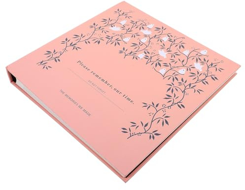 EXAOMBLE Álbum de Muestras Decorativo para Flores Secas y Plantas Prensadas, Papel Rosa 25 Páginas para Colecciones y Almacenamiento Creativo