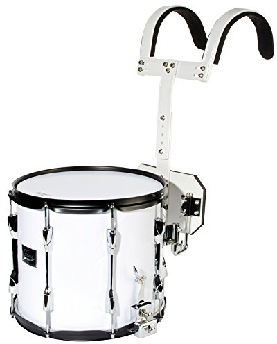 Fame Marching Snare 14x12mit Tragegestell, Fußball Trommel, Marschtrommel, 7 kg, weiß, Musikverein, Umzüge, Remo Fell