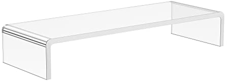 HOMCOM Monitorständer Bildschirmständer für Laptop Computer Notebook PC ergonomisch Acryl Transparent 53 x 19 x 9 cm