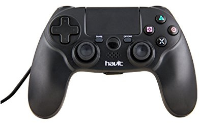 MANDO DE CONSOLA COMPATIBLE PARA PS4 CON CABLE NEGRO HV-G4022