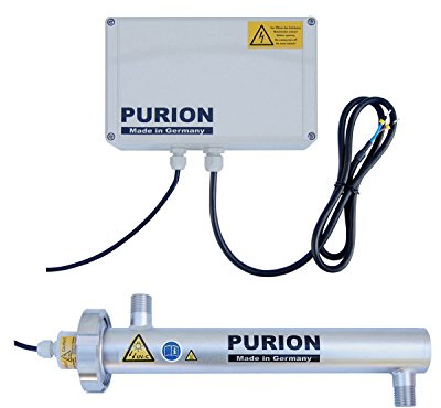 Sistema UV de corriente continua PURION 500 para el suministro de agua en autocaravanas de acero inoxidable