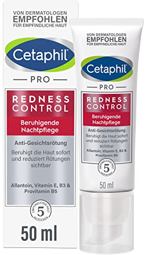 CETAPHIL PRO RednessControl Beruhigende Nachtpflege, 50ml, Für zu Rötungen neigende Haut, Beruhigt die sofort, Reduziert sichtbar über Nacht, Ohne Duftstoffe, Klinisch getestet