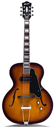 GROTE Jazz Electric Guitar Hollow Body Chrome Hardware P90 pickup (Vintage Sunburst)