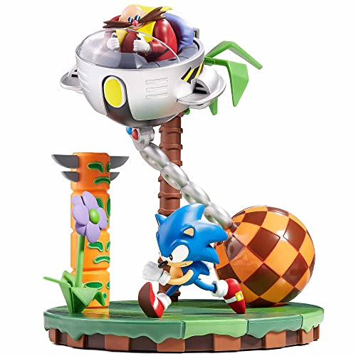 NUMSKULL Officiell SEGA Sonic & Dr Eggman 30-årsjubileum begränsad upplaga 23 cm 9 tum staty - Officiell Sonic The Hedgehog-varor