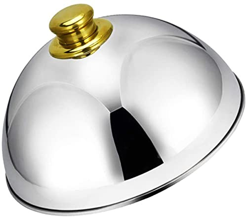 Stainless Steel Hood Dish Cover Dish Cover Golden Ball Handle Serving Bell Metal Food Dish Cheese Cake Appetizer Cover Home Restaurant Kitchen Hotel-Golden||12,5 Zoll