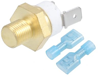 X AUTOHAUX Sensor Interruptor Temperatura Ventilador 190°F-175°F 1pc | Material Metal, Color Cobre, Rosca 1/8'' NPT, Tamaño 3.3x2cm, Uso Ventilador Eléctrico, Corriente 5A, Relé 12V/24V