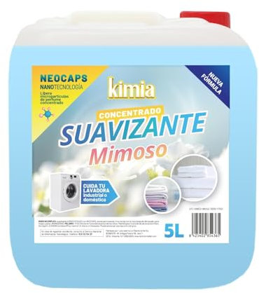 KIMIA - Suavizante Concentrado Spring Blossom Mimoso 5L | Suavidad y Fragancia Duradera | Fórmula Avanzada con Microcápsulas de Aroma y Protección de Olores | Para Todo Tipo de Tejidos y Lavadoras