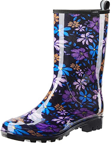 HISEA Women's Rain Boots Waterproof Rubber Rain Shoes for Ladies Mid Calf Garden Boots with Comfort Insole