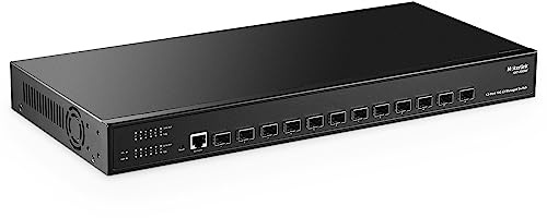 MokerLink 12 Port 10Gbps SFP+ Managed Switch - Support 1G SFP et 10G SFP+, 240Gbps Bandwidth L3 Managed Fiber Switch