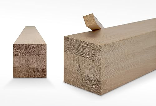 Leimholz - Eiche nach Mass - 80/80mm/350-1000 mm (Eiche, 80 x 80 x 500mm)