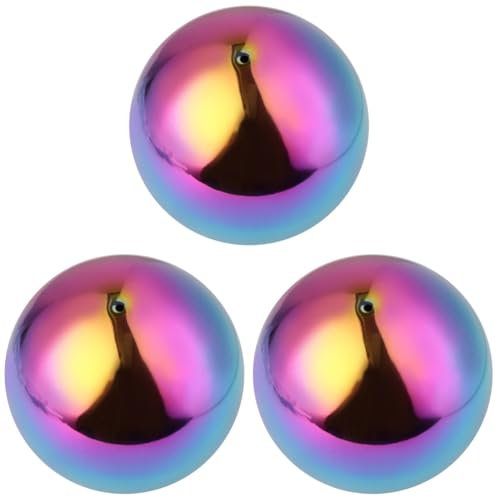 Amosfun 3pièces Boule Acier Inoxydable Polie Miroir Accessoire De Décoration pour Maison Design Creux Pratique Et