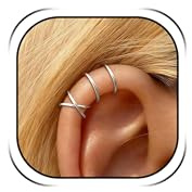 4Pcs Ear Cuffs Non Piercing Silver Ear Cuff Earrings for Women Trendy Clip on Cartilage Earring Stacks Non Pierced Adjustable Fake Earrings Set Jewelry