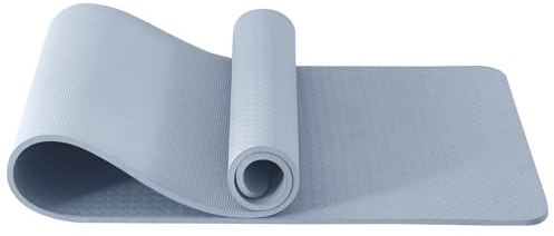 Good Nite Yogamatten Für Frauen Rutschfeste Strukturierte Oberflächen Gymnastikmatte Yoga Matte Dicke 10mm Mit Tragegurt Tpe-Übungsmatte Für Yoga Pilates Gymnastik (183X61cm) (Blau)