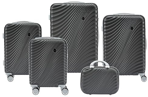 Convector Set Quattro Trolley + Beauty Case Da Viaggio, Valigie Rigide in 5 Dimensioni Con Ruote Girevoli a 360 °, Lucchetto TSA e Struttura in ABS Doppio Strato, Antigraffio e Antiurto
