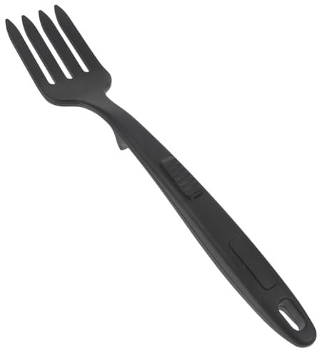Hoement Forchetta Da Cucina in Silicone Nero Forchetta Per Spaghetti e Insalata Utensile Ergonomico Antiaderente Per Ristoranti e Uso