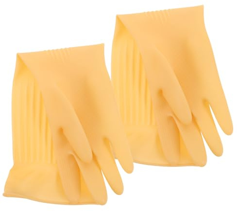 FRCOLOR 2pcs Cleaning Gloves for Dishwashing and Slip-resistant Kitchen Reusable Gloves for Housework and Washing Dishes