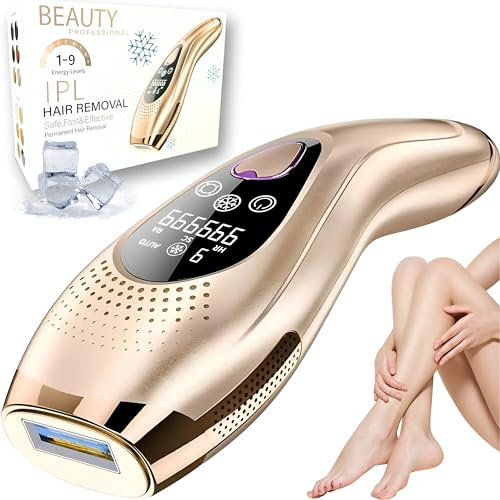 Depiladora laser mujer y hombre – 999999 flashes luz pulsada ipl - pantalla lcd -elimina el vello sin dolor - 9 niveles energia - 3 modos HR SC RA con refrigeracion - facial y corporal