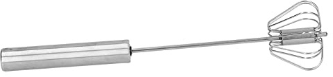 Walfront Batteur d'oeufs Semi-automatiques, Fouet d'oeuf en Acier Inoxydable, Petit Mélangeur à Main d'oeuf pour la Cuisine, Batteur Manuel pour Œufs, Sauces, Crèmes et Pâtes, Mousseur à Lait