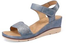 QUEEN HELENA BZ408 Sandales compensées avec semelle orthopédique décontractée pour femme