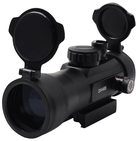 SUDOCA 3X44rd Red Dot Zielfernrohr, Outdoor Vollmetall-Klappabdeckung Handverstellbares Red Dot Visier Monokular-Teleskop, Schleuder-Jagdgewehr-Zubehör